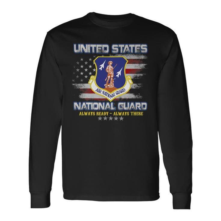 Veteran Vets US National Guard Veteran Always Ready Flag Vintage 181 Veterans Long Sleeve T-Shirt Gifts ideas