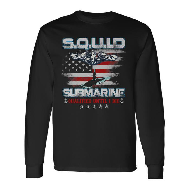 Veteran Vets US Submarine Service Veteran Submariner Usa Flag Vintage 106 Veterans Long Sleeve T-Shirt