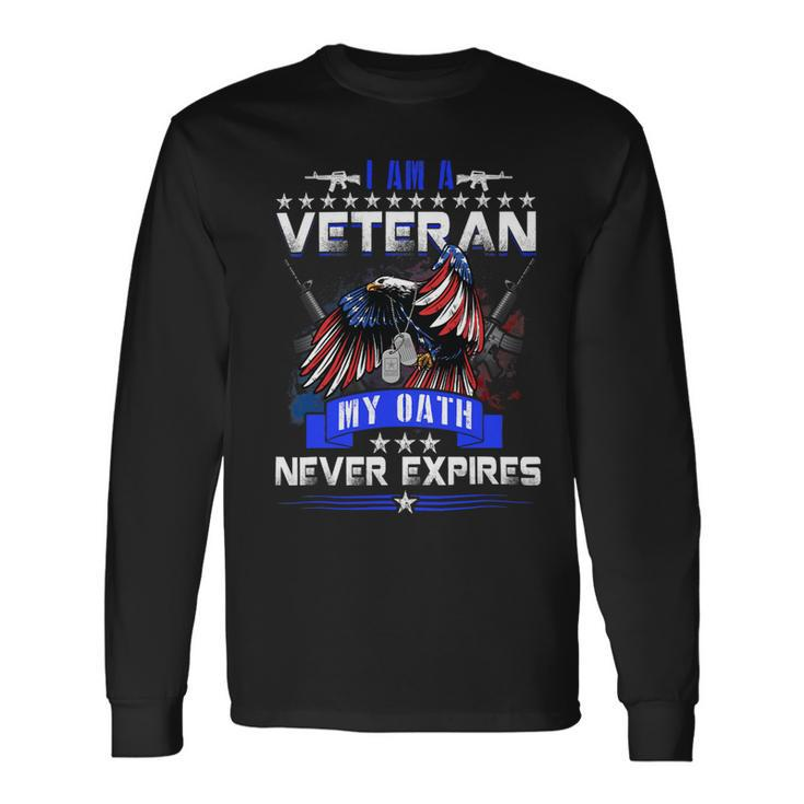Veteran Vets USArmy Veteran For Veteran Day Idea 1 Veterans Long Sleeve T-Shirt