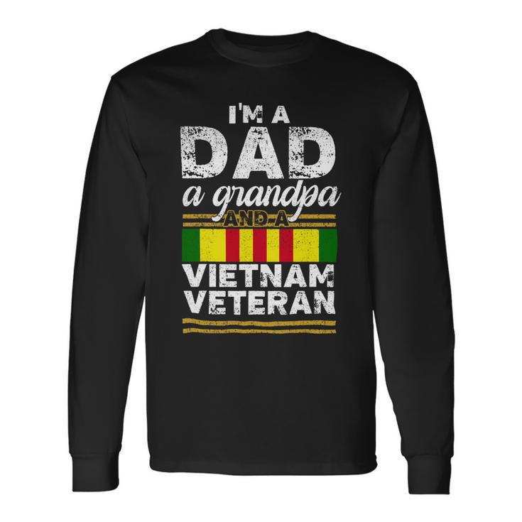 Veteran Vets Vintage Dad Grandpa Vietnam Veteran Shirt Men Veterans Long Sleeve T-Shirt