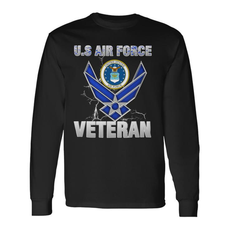 Veteran Vets Vintage Us Air Force Veteran Tee Vintage Usaf Veterans Long Sleeve T-Shirt