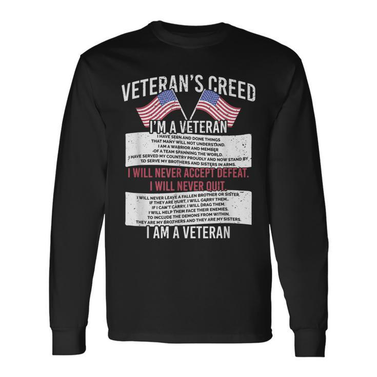 Veterans Creed Patriot Grandpa Chirstian Vietnam War Long Sleeve T-Shirt T-Shirt