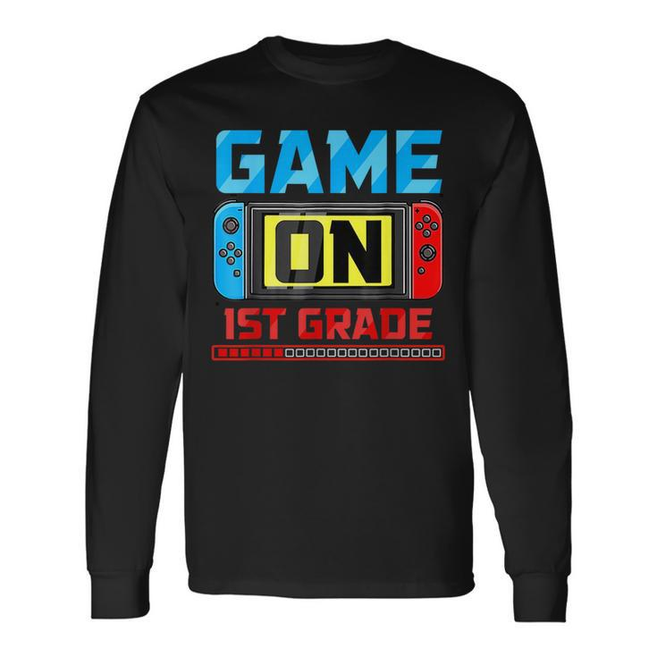 Video Game On 1St Grade Gamer Back To School First Day Long Sleeve T-Shirt T-Shirt