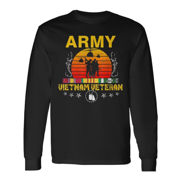 Vietnam Veteran Army Proud Vietnam Veterans Long Sleeve T-Shirt