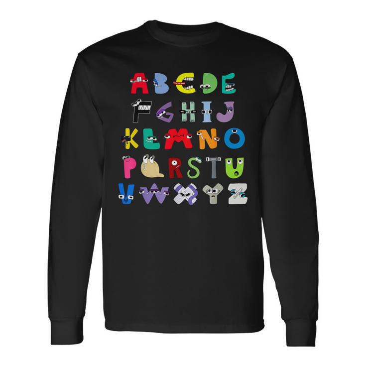 Villain Letter Abc Learning Boys Matching Evil Alphabet Lore Long Sleeve T-Shirt