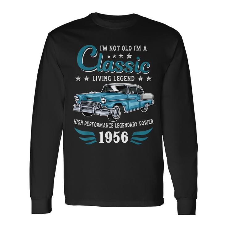 Vintage 1956 Birthday Classic Car For Legends Born In 1956 Long Sleeve T-Shirt