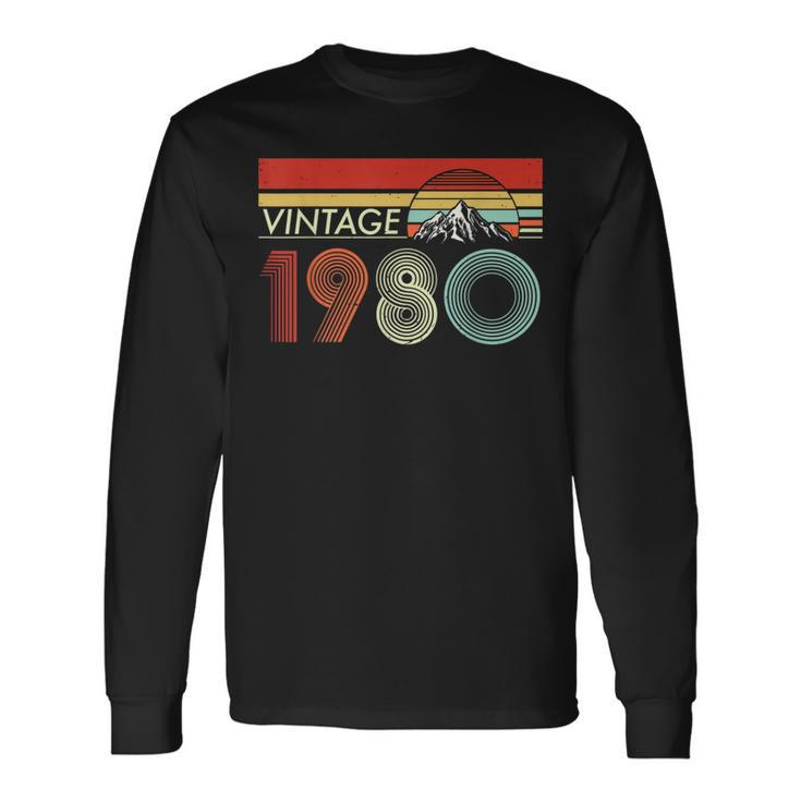 Vintage 1980 40 Years Old Boys And Girls 40Th Birthday 40Th Birthday Long Sleeve T-Shirt T-Shirt