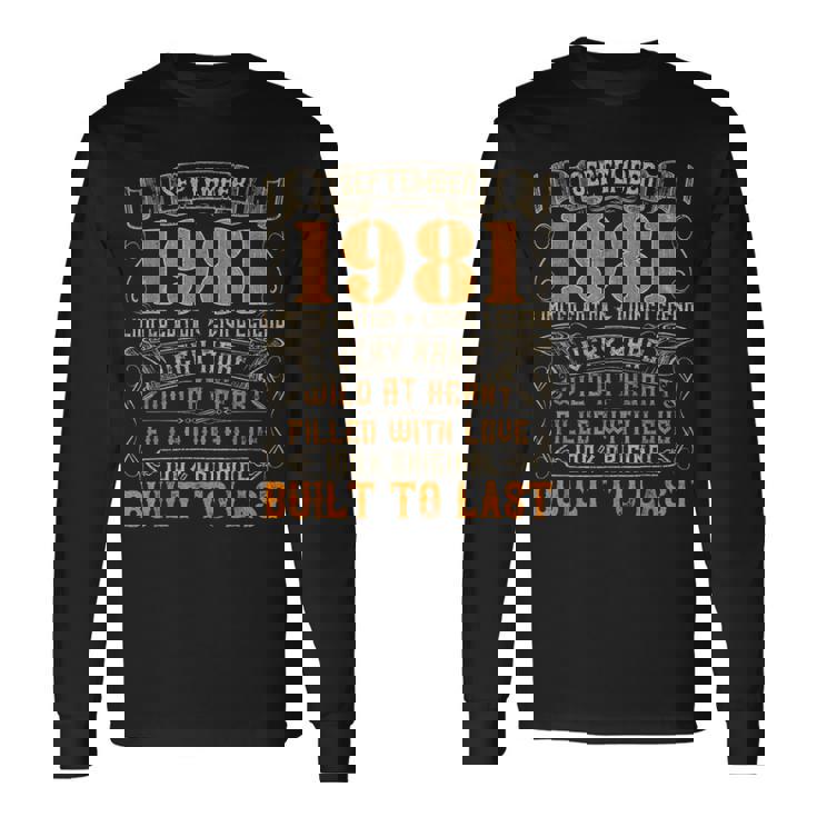 Vintage 1981 September Retro Born In 1981 Birthday Long Sleeve T-Shirt Gifts ideas Vintage 1981 September Retro Born In 1981 Birthday Long Sleeve T-Shirt Gifts ideas