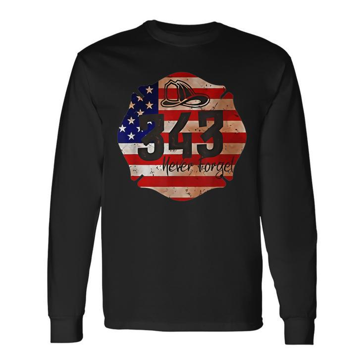 Vintage 343 Never Forget Memorial Day 911 Long Sleeve T-Shirt T-Shirt