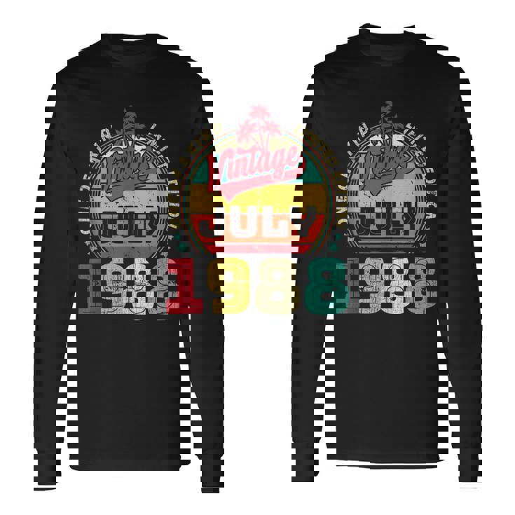 Vintage 35Th Birthday Awesome Since July 1988 Long Sleeve T-Shirt