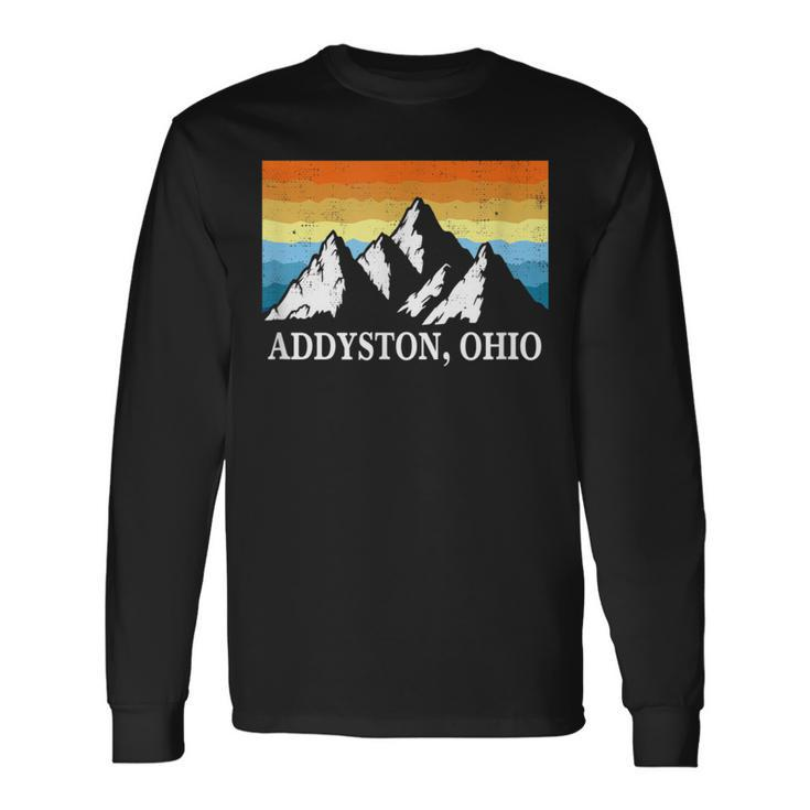 Vintage Addyston Ohio Mountain Hiking Souvenir Print Long Sleeve T-Shirt