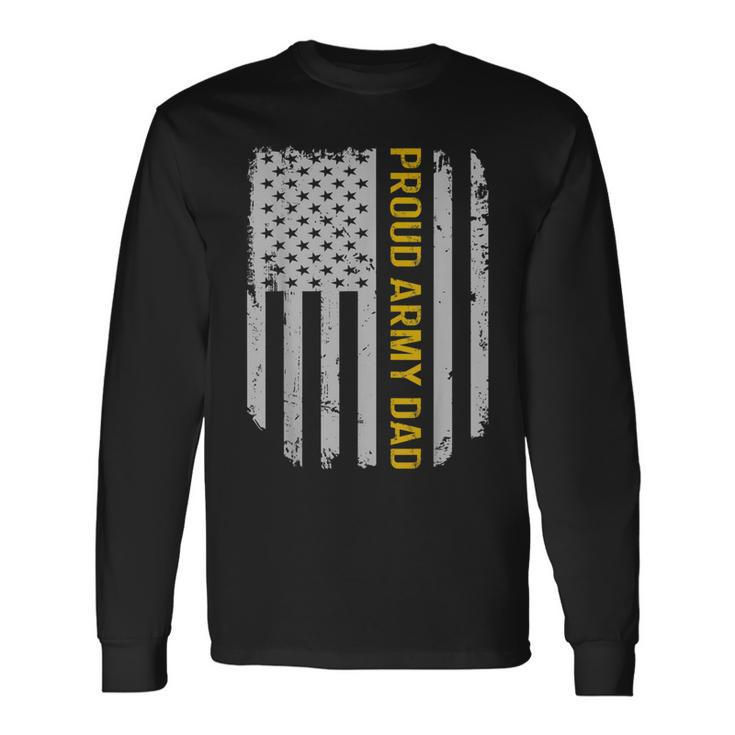 Vintage American Flag Proud Army Dad Fathers Day Long Sleeve T-Shirt T-Shirt