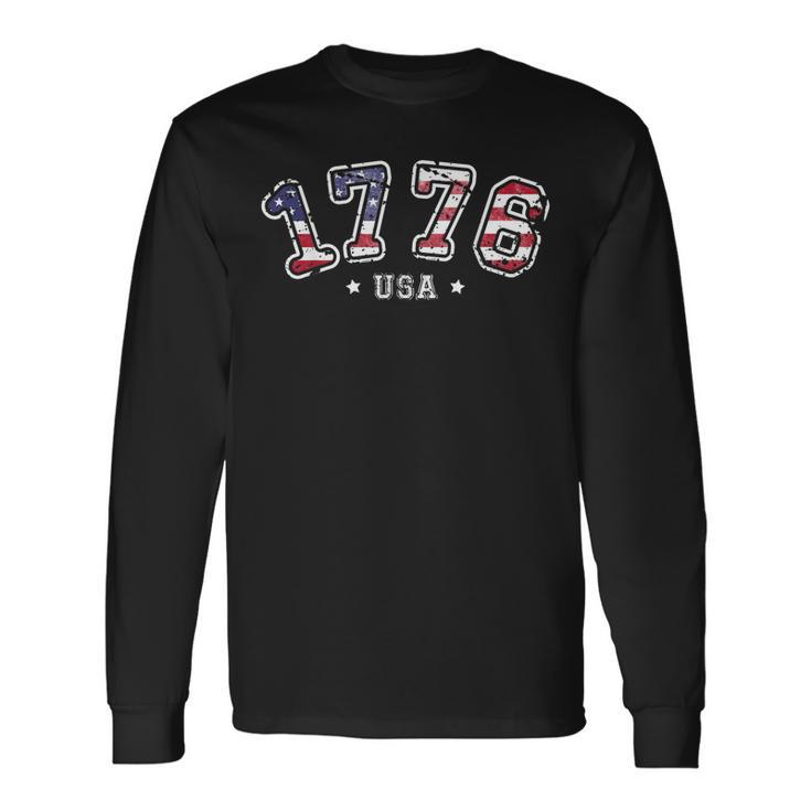 Vintage American Independence Usa Flag 4Th Of July 1776 Long Sleeve T-Shirt T-Shirt