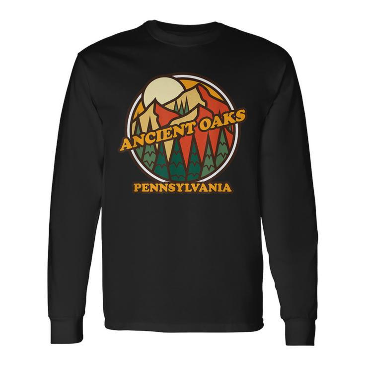 Vintage Ancient Oaks Pennsylvania Mountain Hiking Souvenir Long Sleeve T-Shirt