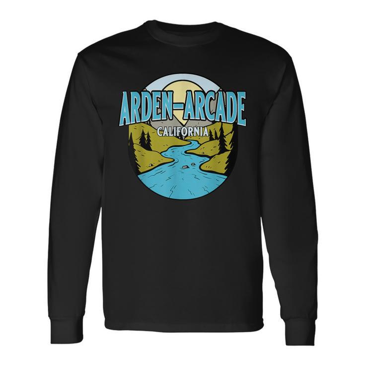 Vintage Arden-Arcade California River Valley Souvenir Print Long Sleeve T-Shirt