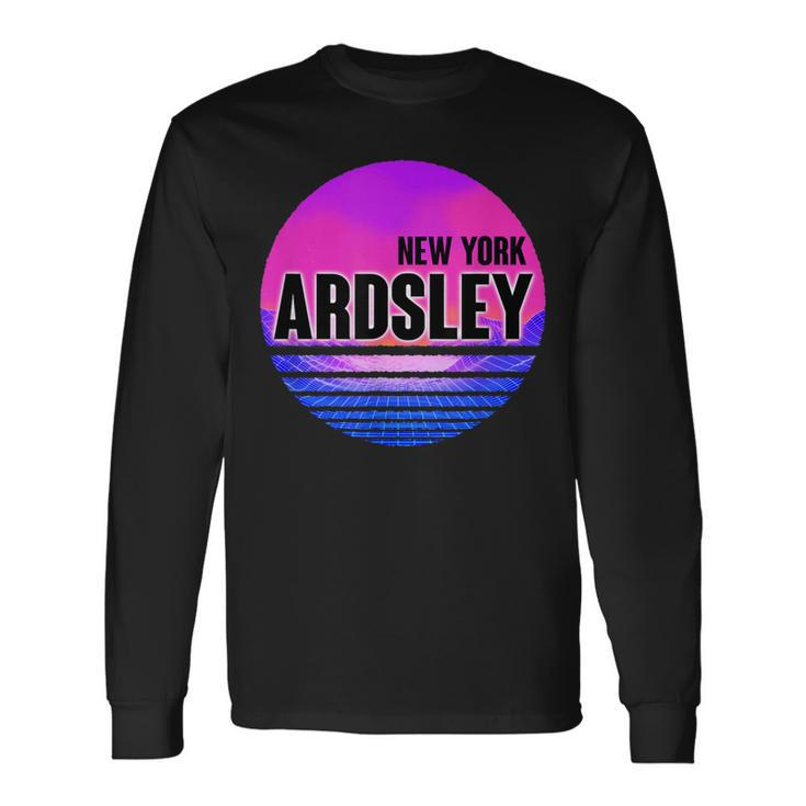 Vintage Ardsley Vaporwave New York Long Sleeve T-Shirt