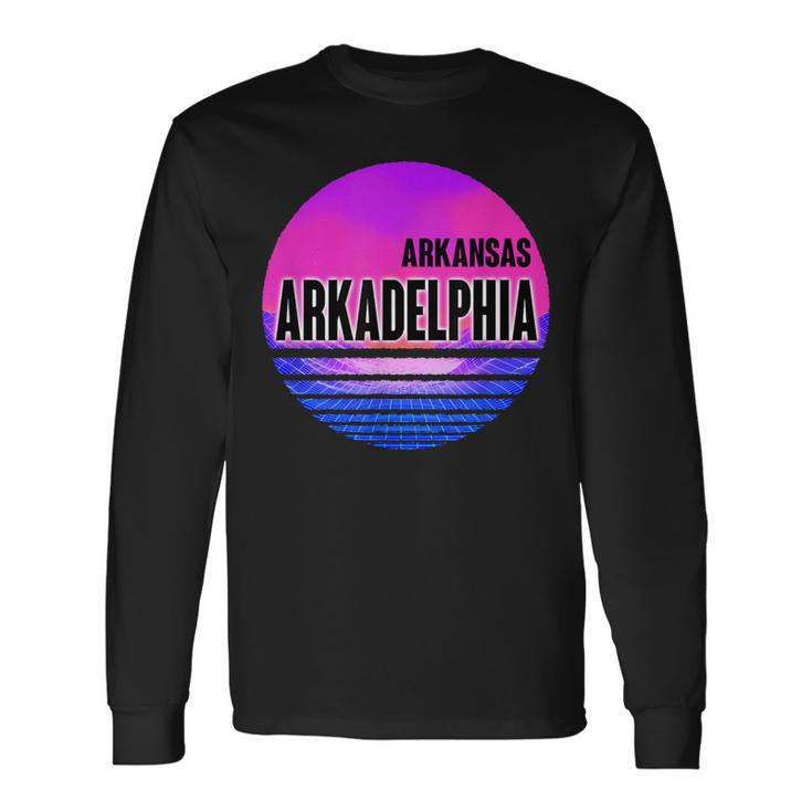 Vintage Arkadelphia Vaporwave Arkansas Long Sleeve T-Shirt
