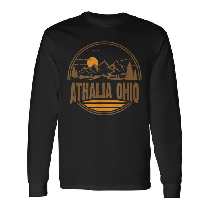 Vintage Athalia Ohio Mountain Hiking Souvenir Print Long Sleeve T-Shirt