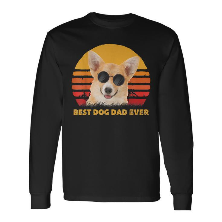 Vintage Best Corgi Dog Dad Ever Puppy Fathers Day Long Sleeve T-Shirt T-Shirt
