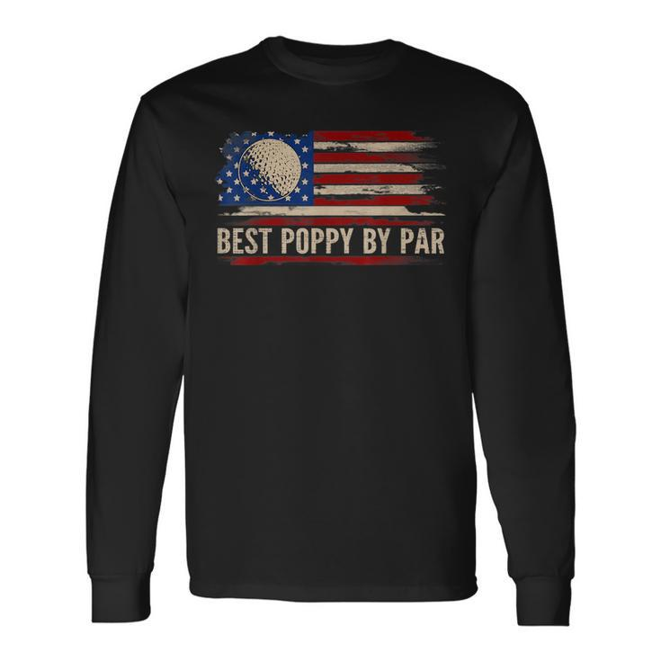 Vintage Best Poppy By Par American Flag GolfGolfer Long Sleeve T-Shirt Gifts ideas