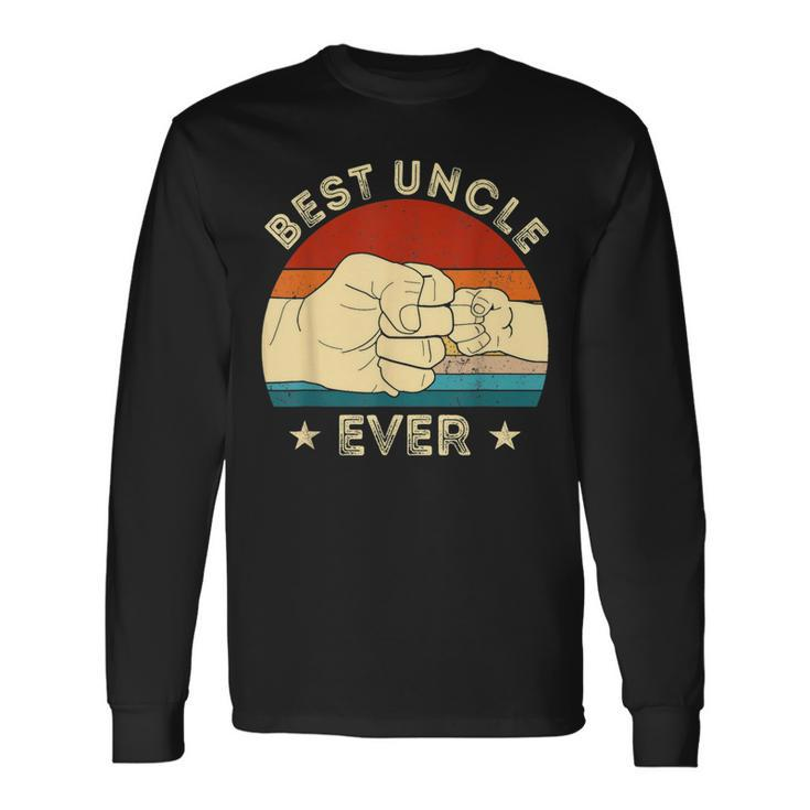 Vintage Best Uncle Ever Fist Bump Uncle Fathers Day Long Sleeve T-Shirt T-Shirt