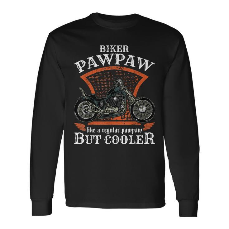 Vintage Biker Pawpaw Retro Motorcycle For Seniors Long Sleeve T-Shirt T-Shirt