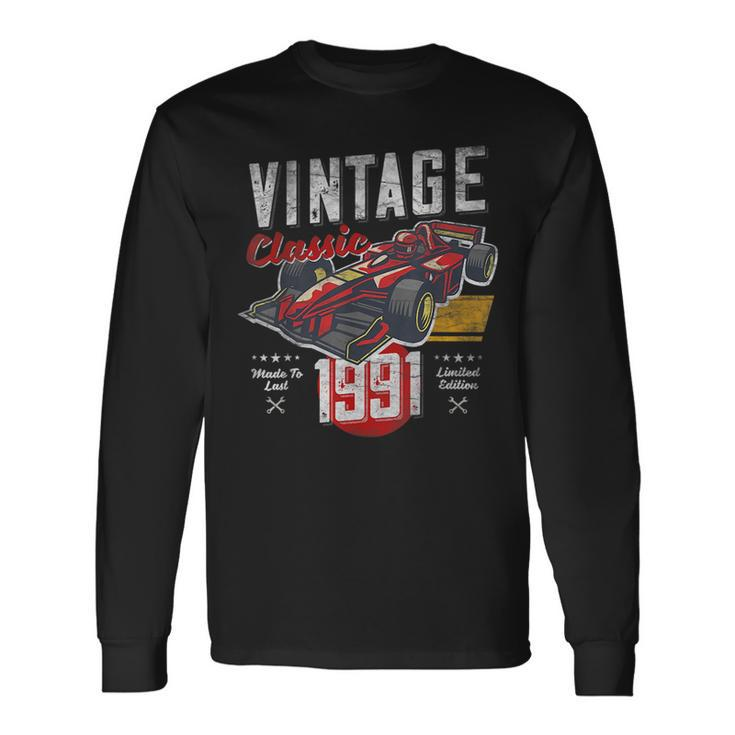 Vintage Born 1991 30Th Birthday Classic Retro Race Car Long Sleeve T-Shirt T-Shirt Gifts ideas
