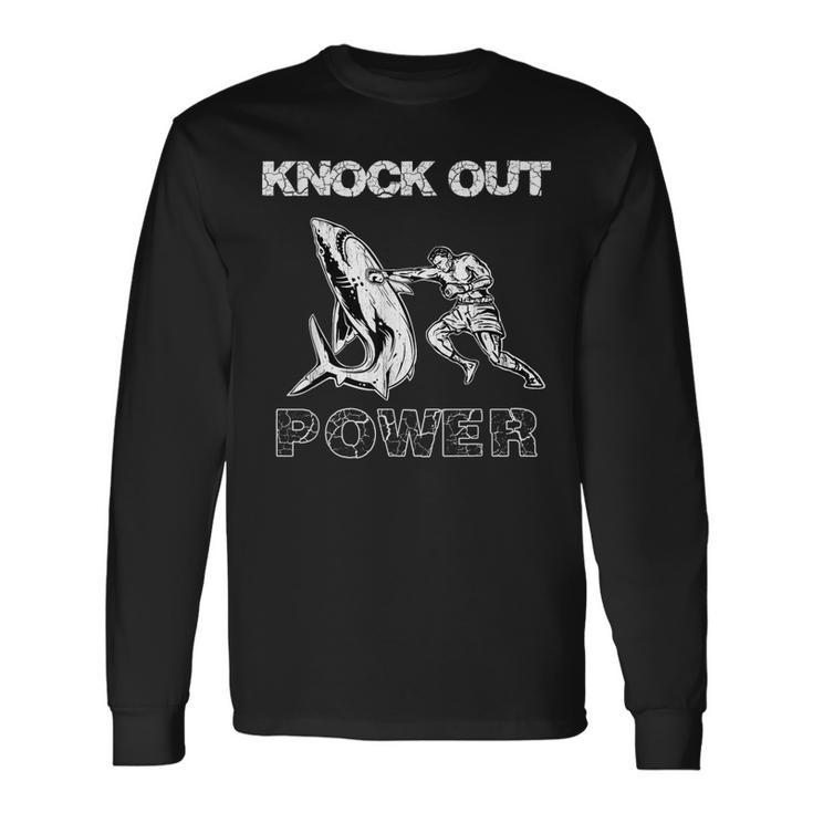 Vintage Boxer Man Knock Out Power Best Boxing Kickboxing Long Sleeve T-Shirt T-Shirt