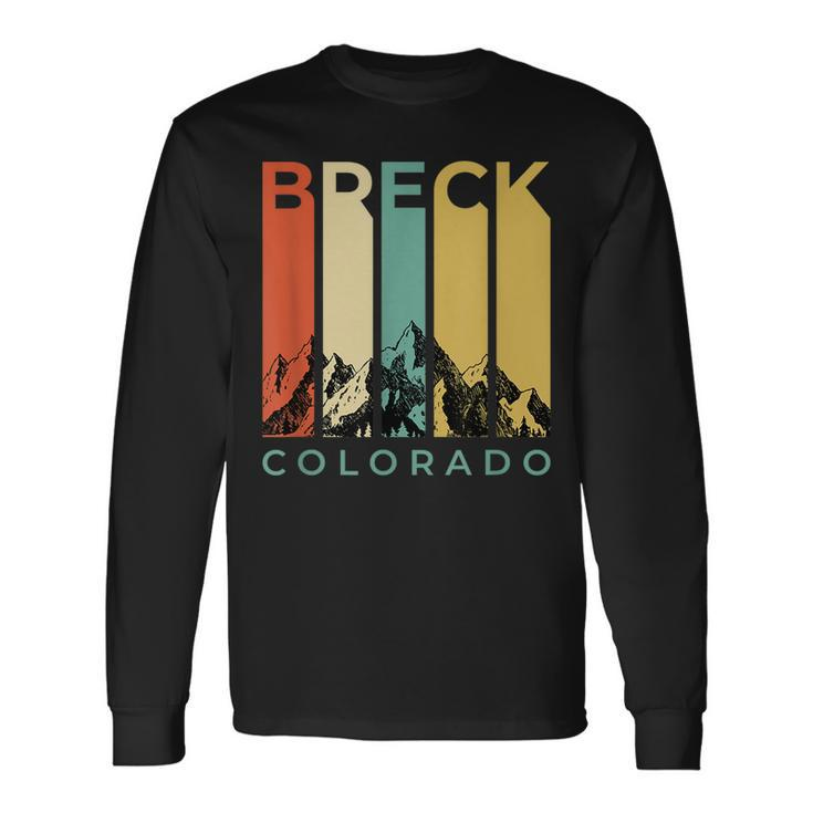 Vintage Breckenridge “Breck” Colorado Retro Colored Stripes Long Sleeve T-Shirt