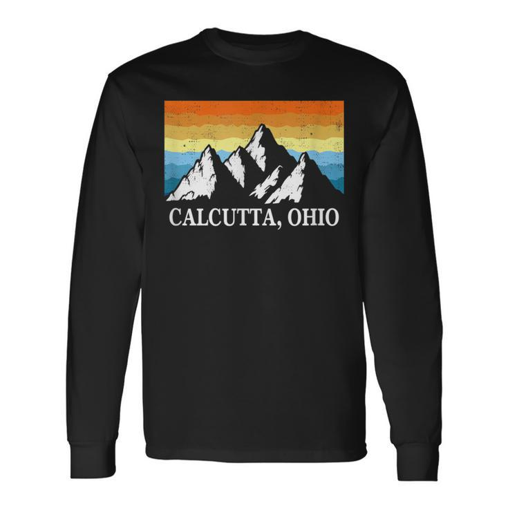 Vintage Calcutta Ohio Mountain Hiking Souvenir Print Long Sleeve T-Shirt