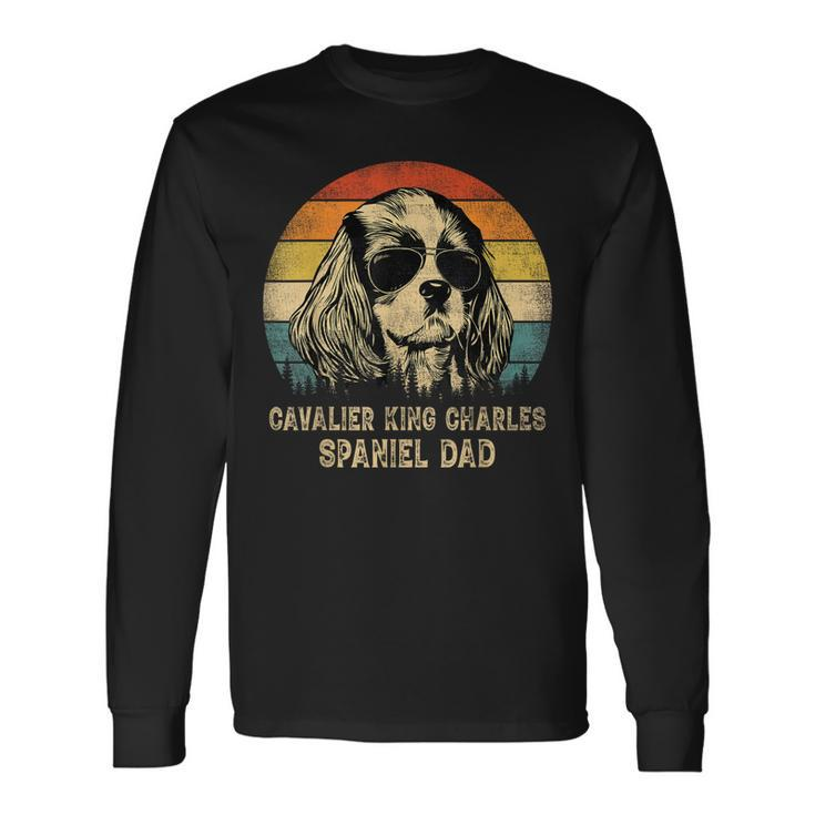Vintage Cavalier King Charles Spaniel Dad Dog Fathers Day Long Sleeve T-Shirt T-Shirt