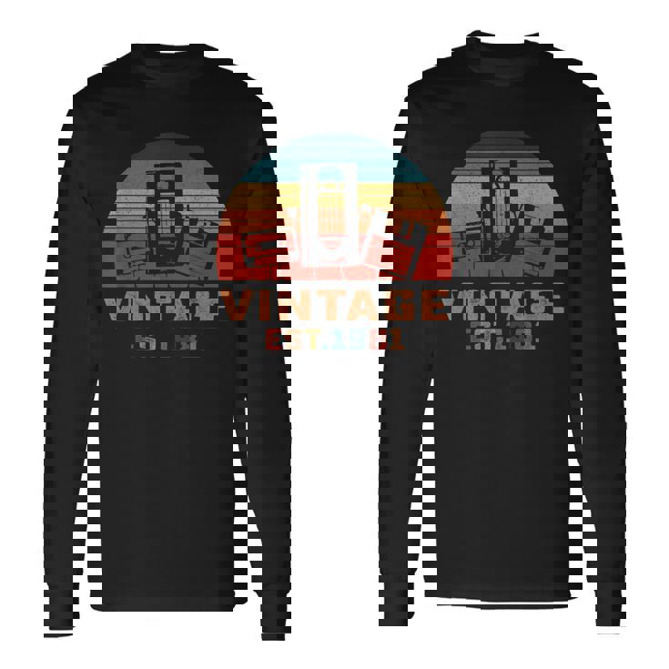 Vintage Est 1981 Cassette Tape Floppy Disk 41Th Birthday Long Sleeve T-Shirt