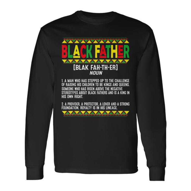 Vintage Fathers Day Black Father Definition African American Long Sleeve T-Shirt T-Shirt