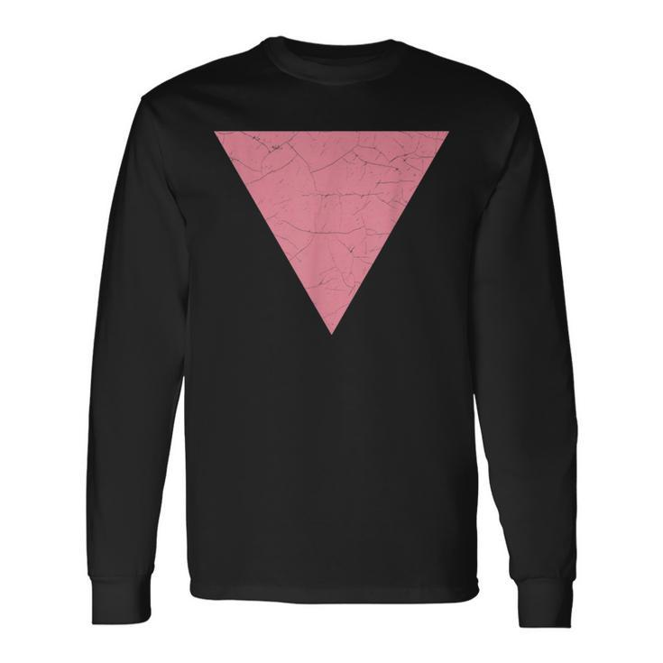 Vintage Gay Pride Pink Triangle Vintage Lgbt Flag Long Sleeve T-Shirt