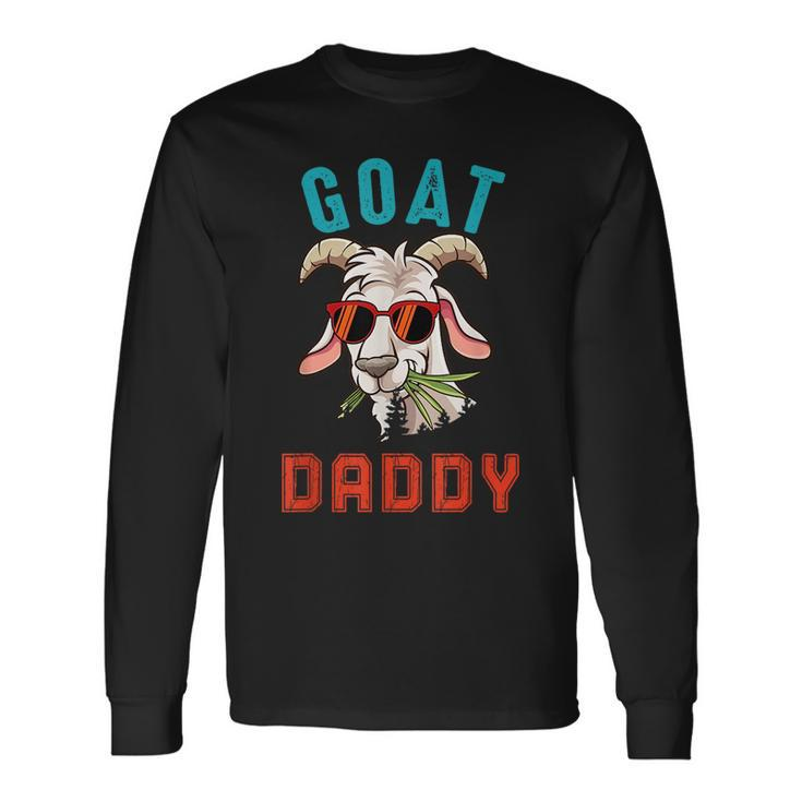 Vintage Goat Daddy Cute Goat Sunglasses Farmer Long Sleeve T-Shirt