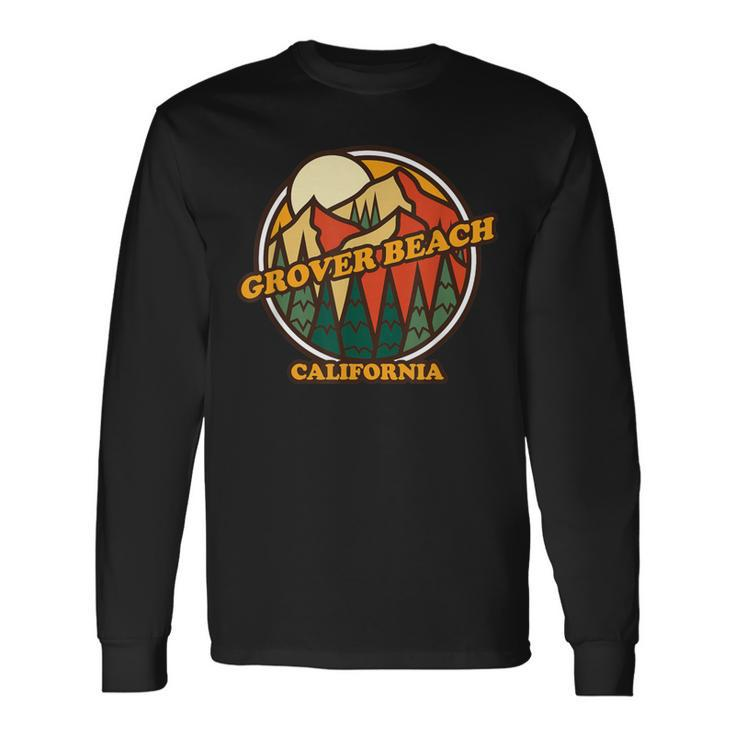 Vintage Grover Beach California Mountain Hiking Souvenir Long Sleeve T-Shirt