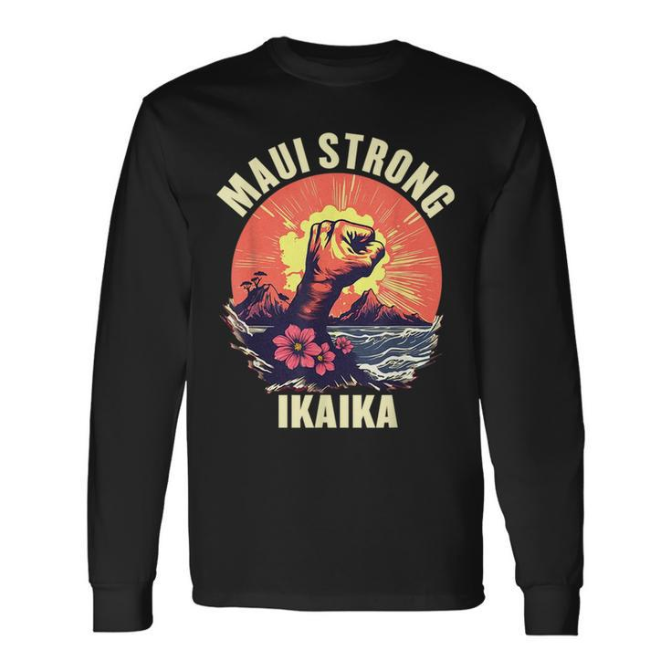 Vintage Ikaika Strong Maui Hawaii Island I Love Hawaii Long Sleeve T-Shirt