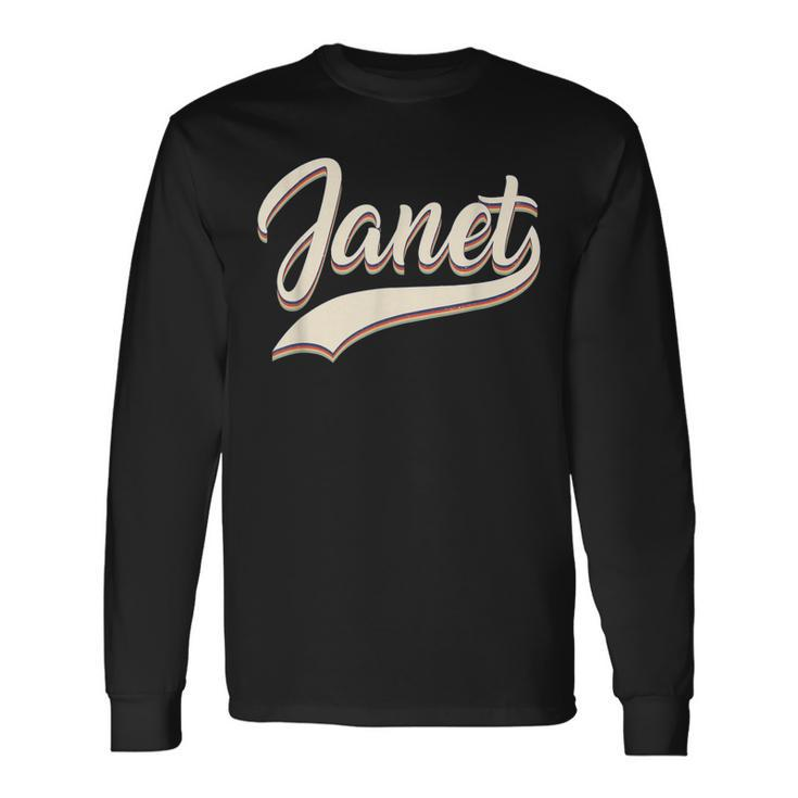 Vintage Janet Retro First Name Personalized 1970S Love Janet Long Sleeve T-Shirt