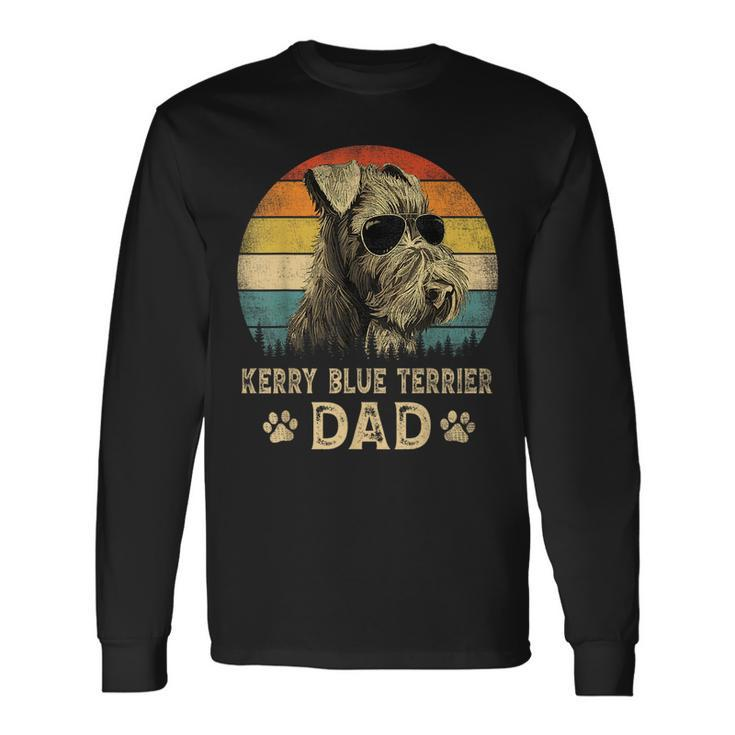 Vintage Kerry Blue Terrier Dad Dog Lovers Fathers Day Long Sleeve T-Shirt T-Shirt