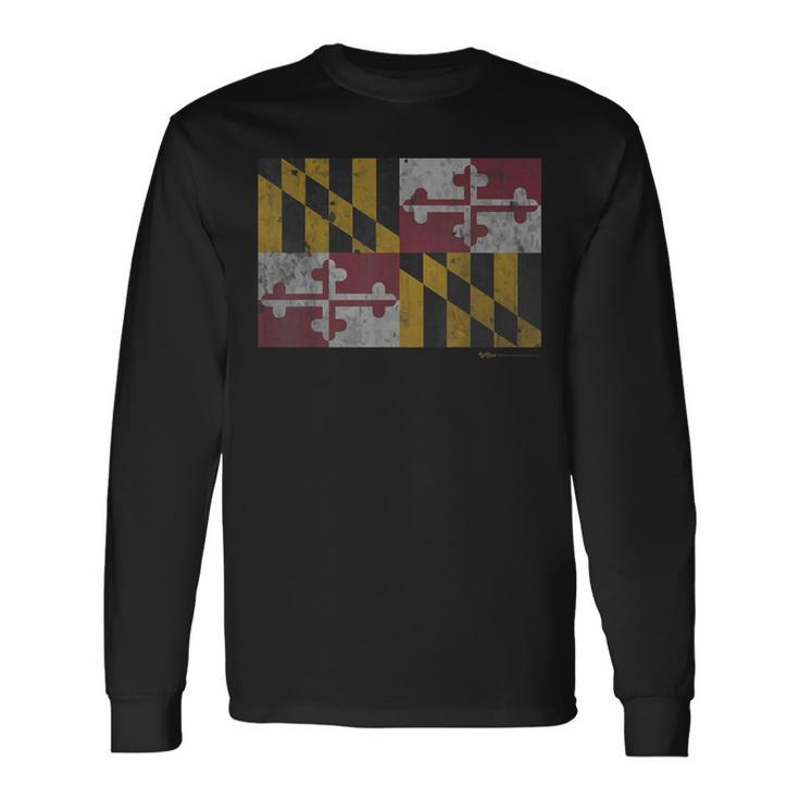 Vintage Maryland State Flag Pride T Long Sleeve T-Shirt