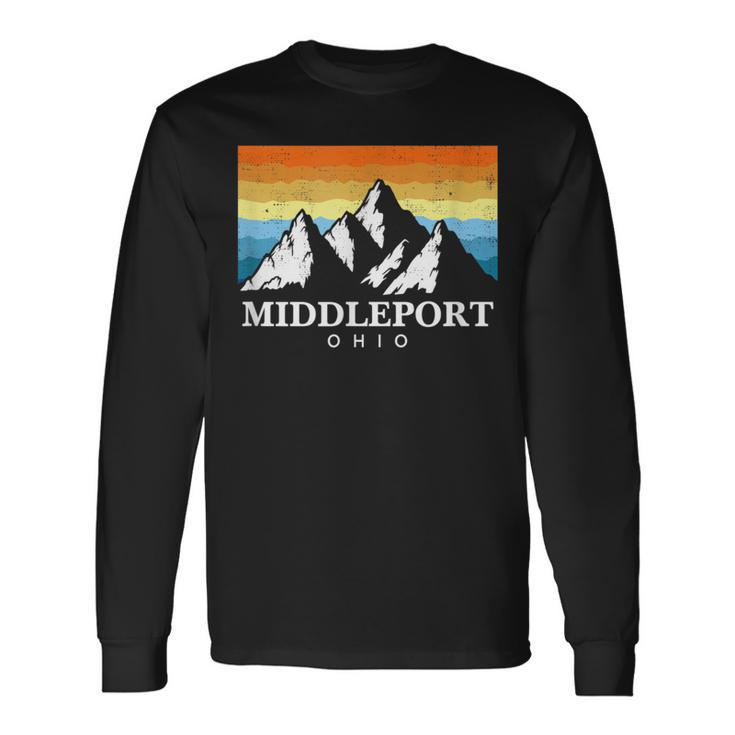 Vintage Middleport Ohio Mountain Hiking Souvenir Print Long Sleeve T-Shirt Gifts ideas