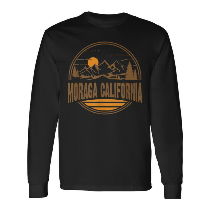 Vintage Moraga California Mountain Hiking Souvenir Print Long Sleeve T-Shirt