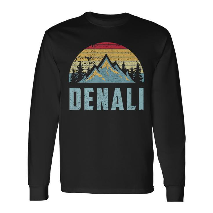 Vintage Mt Denali National Park Alaska Mountain Long Sleeve T-Shirt