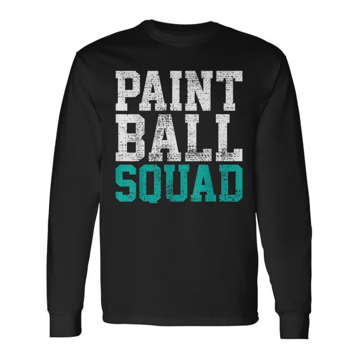 Vintage Paintball Squad Team Game Player Long Sleeve T-Shirt