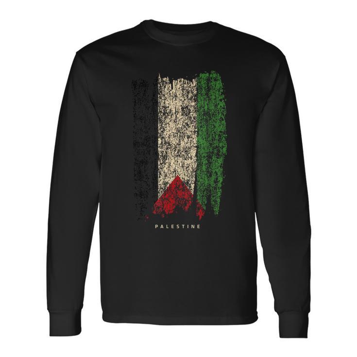 Vintage Palestine Flag Retro Palestinian Flag Palestinian Long Sleeve T ...