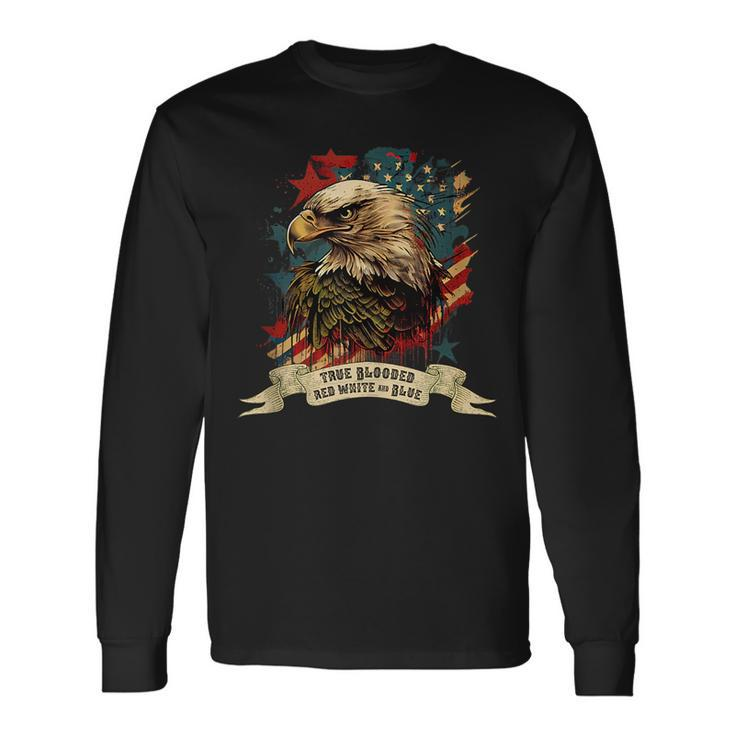 Vintage Patriotic Bald Eagle Long Sleeve T-Shirt