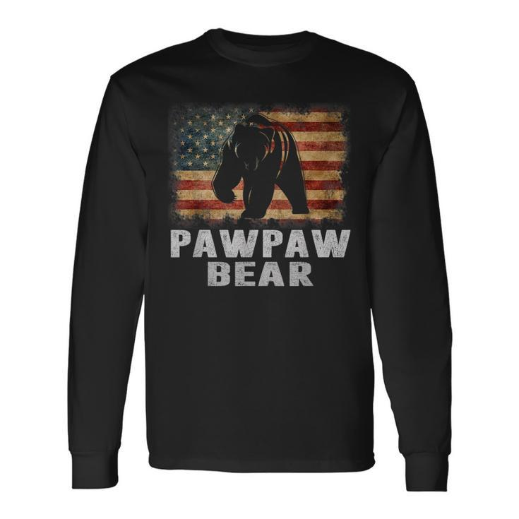 Vintage Pawpaw Bear Pawpaw Wildling Fathers Day Dad Long Sleeve T-Shirt