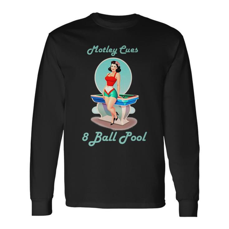 Vintage Pinup Billiards Pool Billiards Long Sleeve T-Shirt T-Shirt