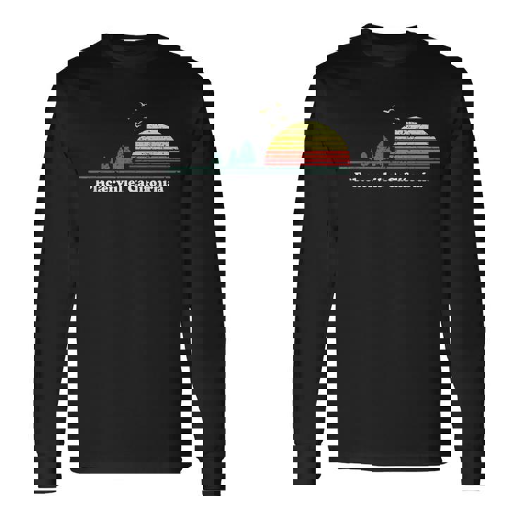 Vintage Placerville California Sunset Souvenir Print Long Sleeve T-Shirt