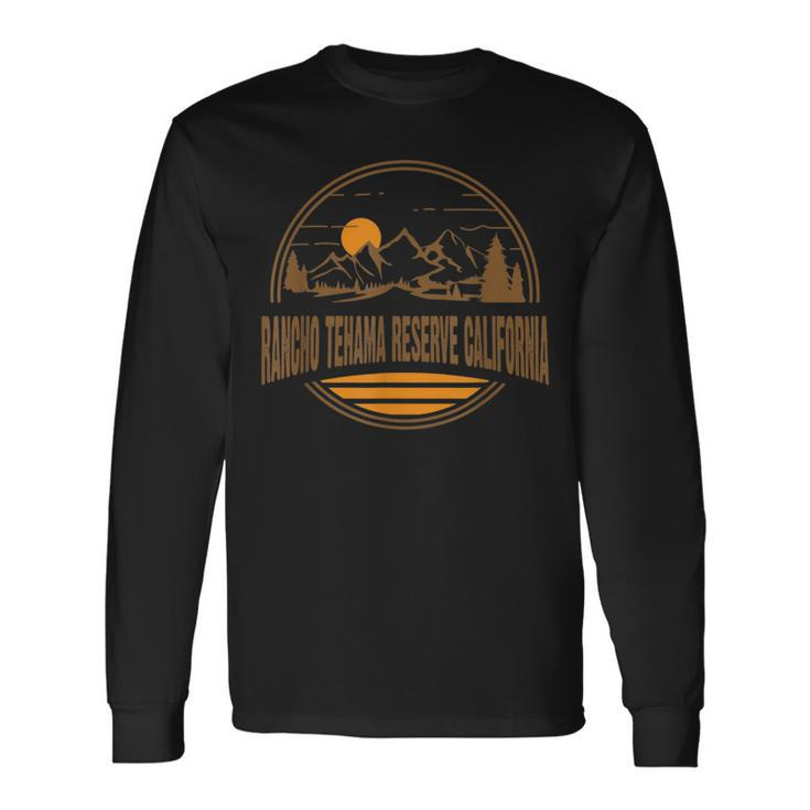 Vintage Rancho Tehama Reserve California Mountain Print Long Sleeve T-Shirt